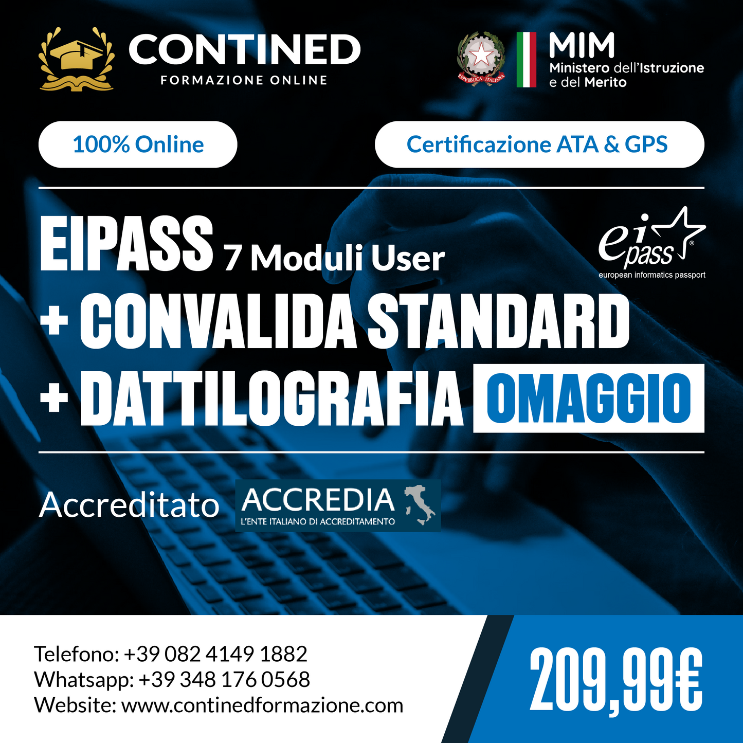 EIPASS 7 Moduli User + Convalida Standard + Dattilografia Omaggio